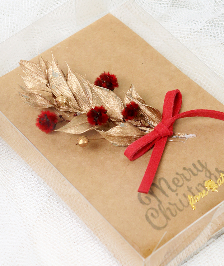 Gold Bouquet Handmade Christmas Cards