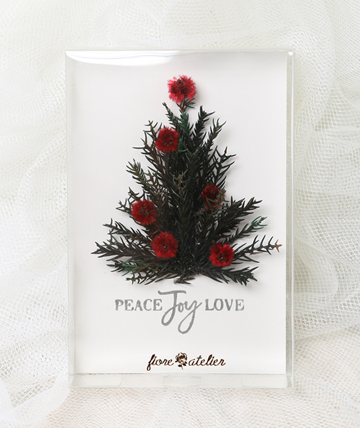 Classic Pine Tree With Red Stirlingia Handmade Christmas Card