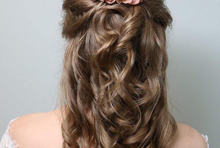 Bridal Haircomb made with naturally preserved pink hydrangea flower